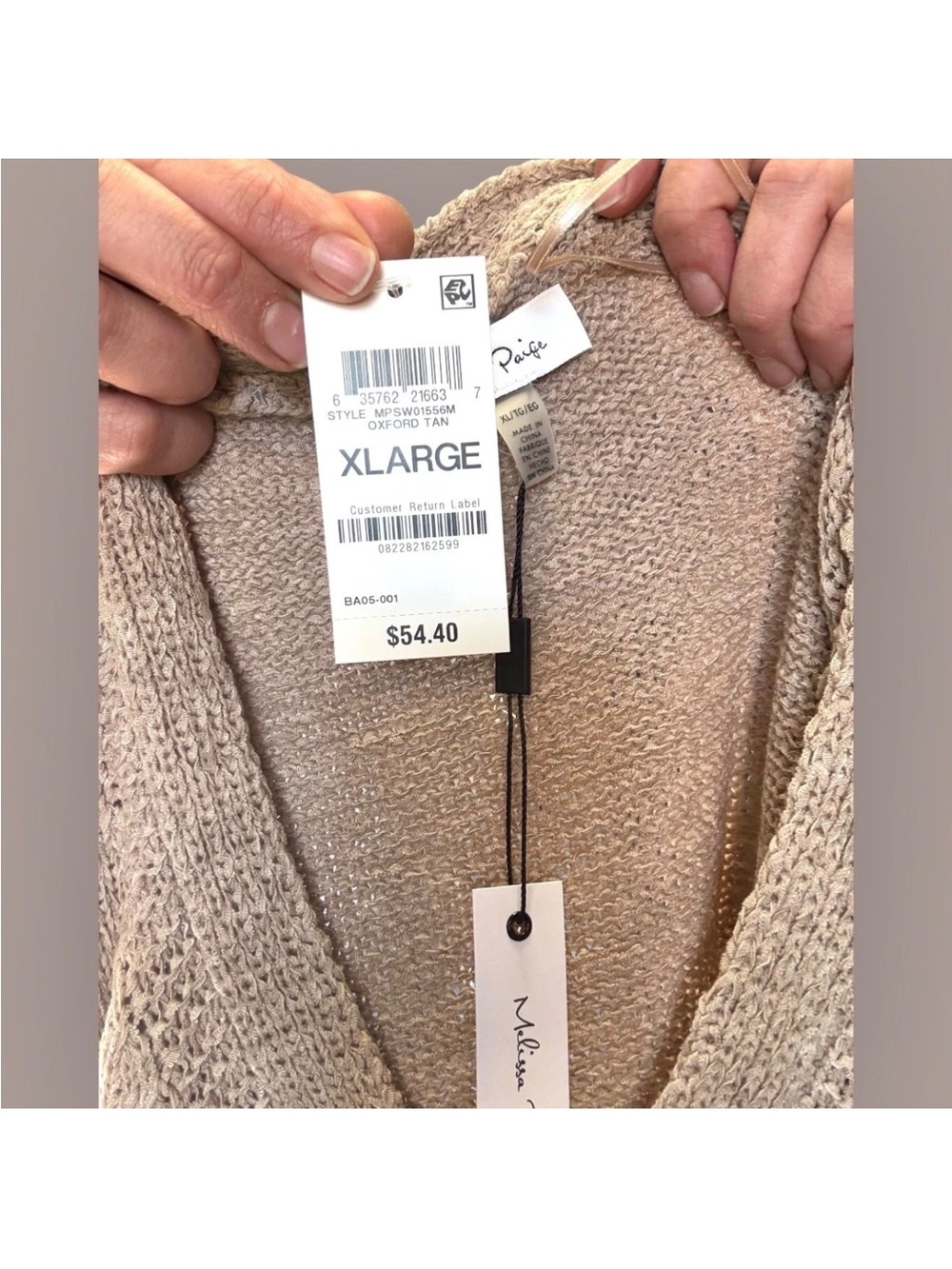 Melissa Paige Cream Short-Sleeve V-Neck Knit Top